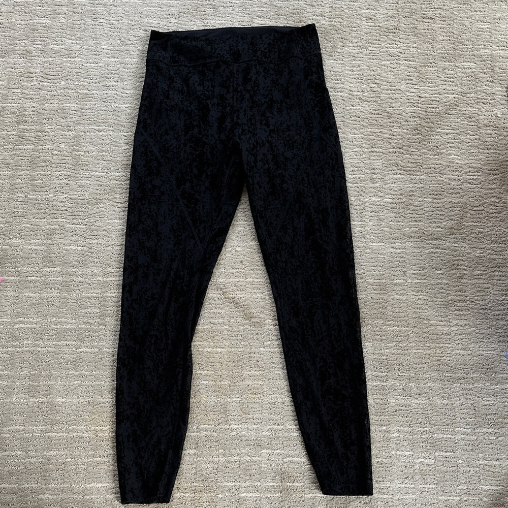 lululemon athletica The Lab Textured Black‎ Leggings Size 10